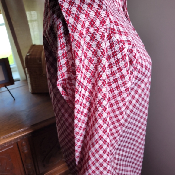 VINTAGE 70'S PLAID DAGGER COLLAR BUTTON DOWN SHIRT - Picture 4 of 10